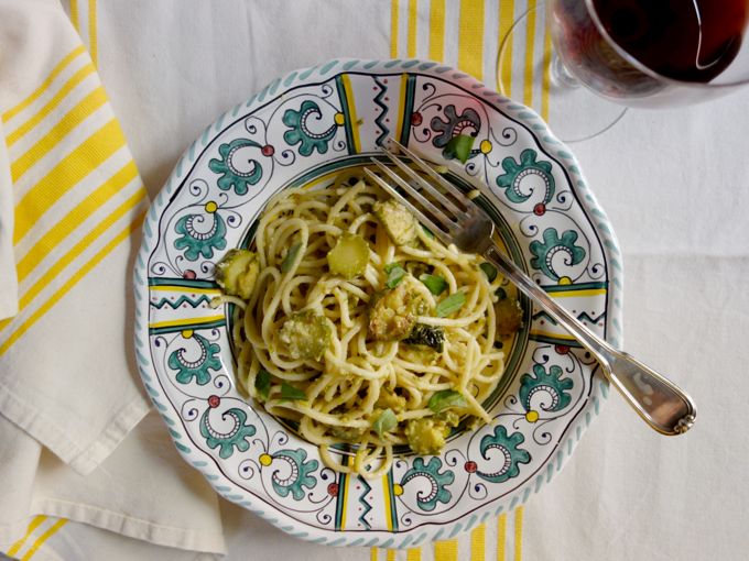 Spaghetti with Zucchini and Pecorino