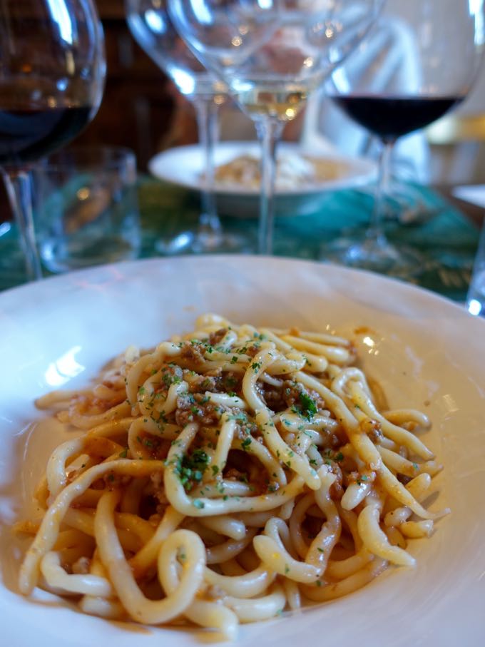 Pici con Ragu, Castello di Ama, Tuscany