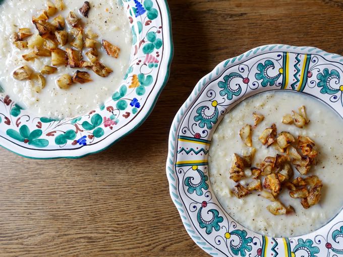 Cauliflower Soup with Jerusalem Artichokes Elizabeth Minchilli