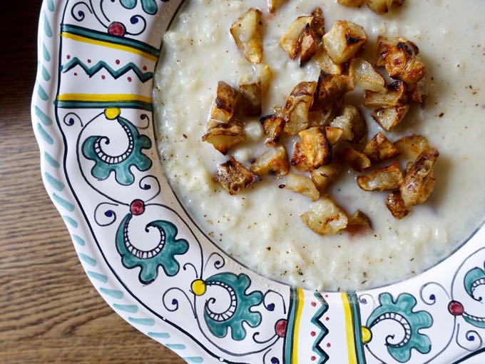 Cauliflower Soup with Jerusalem Artichokes Elizabeth Minchilli