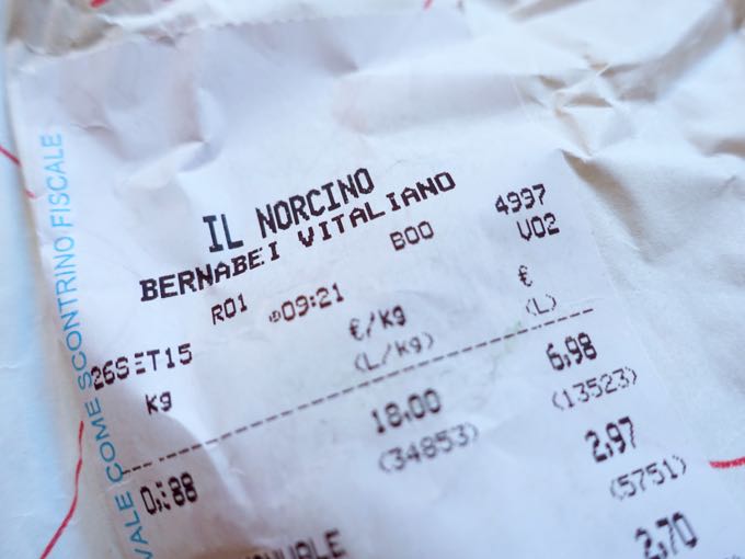 Receipt for Sausage Elizabeth Minchilli - 7