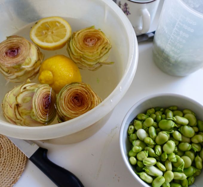 Artichokes and Fave Elizabeth Minchilli