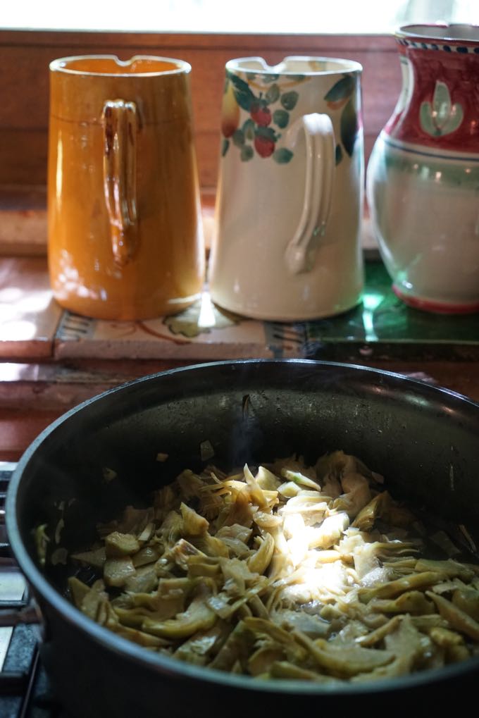 Pasta with Artichokes and Asparagus