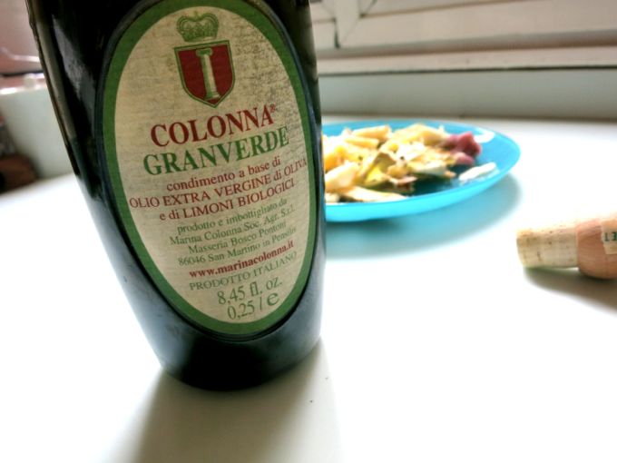 colonna grandverde olive oil  for raw artichoke salad