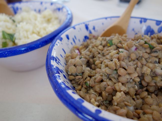 Natura in Tasca: lentils and rice
