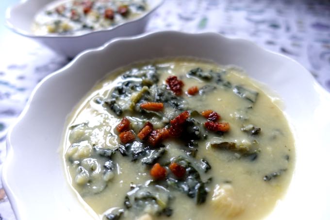 Dried Fave and Tuscan Kale Soup