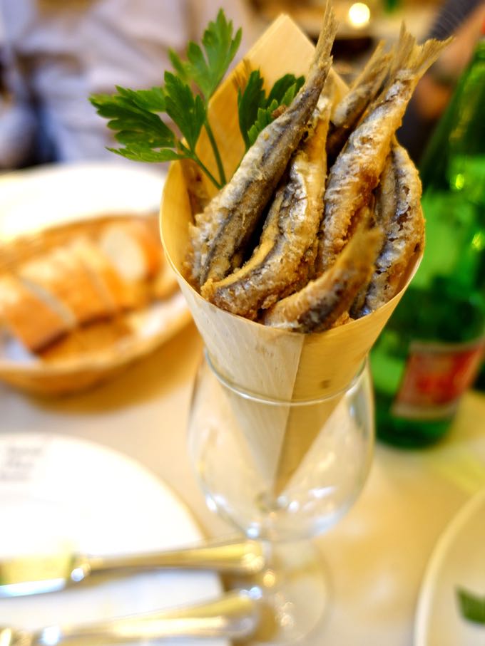 Antiche Mura, Polignano:  fried sardines