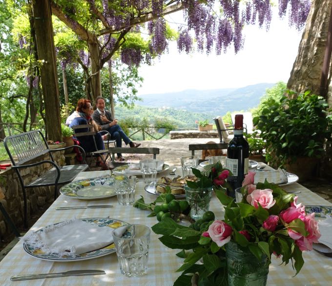 Table in Umbria with Flowers